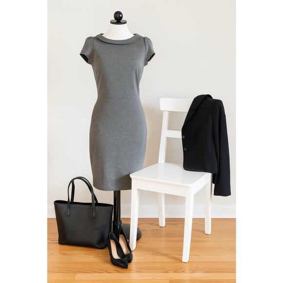 Boden Dresses & Skirts - Boden Audrey Ponte Sheath Dress - 4 - Gray Classic Twee Office Carolyn Bessette